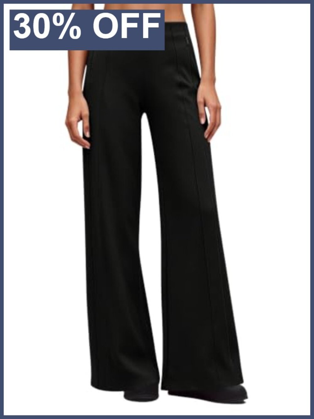 Wide Leg Yoga Pants High Waisted Zippered Pockets Stretchy Palazzo Drawstring